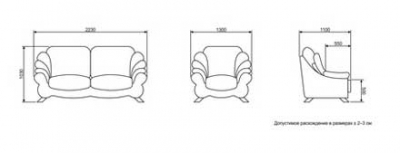 Двухместный диван Хилтон-1
